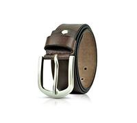 Kertz Men's Leather Belt 100% Full Grain Genuine Thick Leather with Anti-Scratch Pin Buckle Great for Jeans, Casual, Formal, Work Wear (36"- 38"(waist size), Brown)