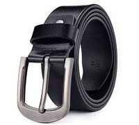 KERTZ Men's Leather Belt Full Grain Genuine Thick Leather with Anti-Scratch Pin Buckle Great for Jeans, Casual, Formal, Work Wear (Waist Size In Inch (38"-40"))