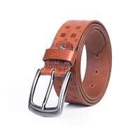 KERTZ Men's Leather Designer Strap Belt for Men Genuine Leather Belt For Formal and Casual Wear (Size in Inches (34"-36"), TAN)
