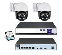 KERUI 4CH POE Network Video Recorder Set for Home Security 4Channel PoE NVR with 2Pcs 4MP HD POE Cameras, 24/7 Recording Human Detection Pre-Installed 1TB Hard Drive