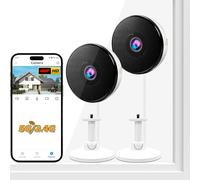 KERUI 4MP Indoor Window Camera, WiFi 2.4/5GHz Security Camera Indoor for House Looking Outside with AI Color Night Vision, Person & Motion Detection, Anti-Glare, Anti-Reflection, Easy Install