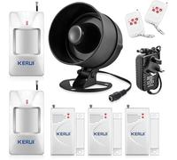 KERUI Wireless Home Security System, Door Alarm System Kit with Weather-Proof Siren 115dB,Window Door Sensors, Pir Motion Sensor, Remote Control for Shed Garage Home Alarm