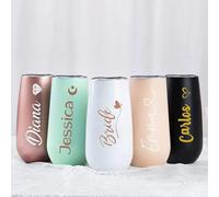 Keruidian Champagne Tumbler Custom Bachelorette Party Bridesmaid Gift Set Insulated Stainless Steel Champagne Flutes Wedding Favors (Customize Name)