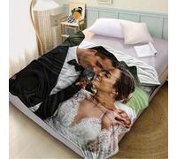 Keruidian Custom Personalized Photo Blanket, Custom PicturePhoto Memory Blanket Custom Wedding Gift Engagement (150 * 200CM/59 * 78IN)