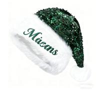 Keruidian Personalized Embroidered Santa Hat: Custom Christmas Hat, (Green)