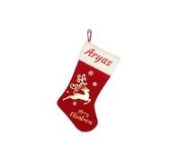 Keruidian Personalized Large Velvet Stockings, Custom Embroidered Christmas Stockings, Monogram Stocking with Name, Farmhouse Stockings (Deer)