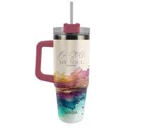 Kerusso Faith Based Insulated Travel Tumbler With Straw and Handle 30 Ounce Stainless Steel Be Still My Soul
