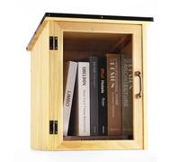 KERUYUNLA Little Library Box Outdoor and Little Library : Crafted from 0.59-inch Thickened Solid Pine Wood, Waterproof Inside and Out, Perfect for Sharing Books, Newspapers, Art and Literature