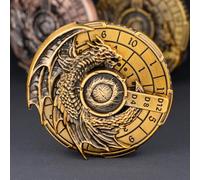 KERWELLSI 7 in 1 Spinner DND Dice Set D&D with Gift Box, Gold Metal Roulette Dice for Dungeons and Dragons RPG Role Playing Gaming Dice