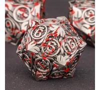 KERWELLSI Blood Metal DND Dice Set D&D with Box, 7Pcs Polyhedral & RPG Role Playing Dungeons and Dragons D20 D12 D10 D8 D6 D4 Dice