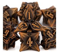 KERWELLSI Dungeons and Dragons Dice Set with Gift Box, Leaf Metal DND Dice Set, 7Pcs Polyhedral D20 D12 D10 D8 D6 D4, Gold, D6: 16mm (SY-KWS-04-UK)