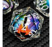 KERWELLSI Float Cool Liquid Core Beholder Eye DND Dice Set D&D with Gift Box, 7Pcs Resin Dungeons and Dragons Polyhedral & RPG Role Playing Game Dice D20 D12 D10 D8 D6 D4