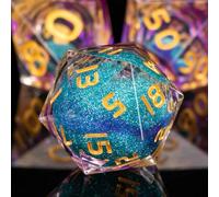 KERWELLSI Liquid Core DND Dice Set D&D with Gift Box, Purple Resin Sharp Edge Dungeons and Dragons Polyhedral & RPG Dice, Role Playing Gaming Dice D20 D12 D10 D8 D6 D4