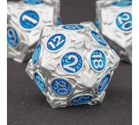 KERWELLSI Metal DND Dice Set D&D with Box, 7Pcs Polyhedral & RPG Role Playing Dungeons and Dragons D20 D12 D10 D8 D6 D4 Dice