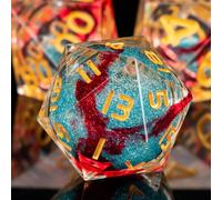 KERWELLSI Resin Liquid Core DND Dice Set D&D with Gifts Box, 7Pcs Sharp Edged Polyhedral & RPG Dungeons and Dragons Dice, Role Playing Game D and D Dice D20 D12 D10 D8 D6 D4