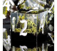 KERWELLSI Resin Nature Mountain Forest DND Dice Set D&D with Gift Box, 7Pcs Custom Sharp Edge Dungeons and Dragons Dice, Polyhedral & RPG Role Playing Game Dice D20 D12 D10 D8 D6 D4