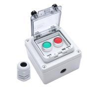 KERWINN Button Box Green +Red Momentary Push Button Switch with Protective Cover IP67 Outdoor Waterproof Anti-misoperation Switch Button Switch Station Box