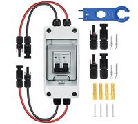KERWINN Solar Panel Disconnect Switch,50A 400V Miniature Circuit Breaker Box IP65 Waterproof AC/DC Disconnect Box for photovoltaic Solar Panel Grid-Connected Off-Grid System Home