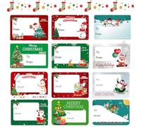 KERYBW 120 Pcs Christmas Labels Stickers, Self-Adhesive Christmas Name Tags Sticker, Gift Tags for Present Cards, Envelopes, Bags