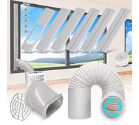 Kerykwan Portable Air Conditioner Window Vent Kit with 5.9” Exhaust Hose Adjustable Portable AC Window Kit for Ducting Universal Portable AC Seal Panel for Horizontal&Vertical Window