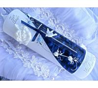 kerzenzauber-lusine VT-09 Baptism/Communion Candle for Boys and Girls 250/70 mm Including Accessories for self-Labeling