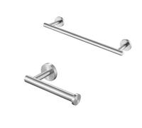 KES 40CM Towel Rail Loo Roll Holder for Bathroom & Kitchen Brushed Finish SUS304 Stainless Steel Wall Mounted, A2000S40-2+A2175S12-2