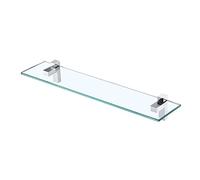 KES Bathroom Shelf Glass 60CM Shower Shelf Wall Mounted 8MM Extra-Thick Tempered Glass with Polished Chrome Bracket, BGS3201S60