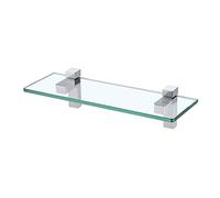 KES Bathroom Shelf Wall Mounted, Glass Bathroom Shelf 35 CM, 8MM Extra-Thick Tempered Glass with Polished Chrome Bracket, BGS3201S35