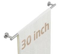 KES Bathroom Towel Rail 75 CM Hand Towel Holder, 18/8 Stainless Steel Towel Rack Total Length Towel Bar Brushed Finish Wall Mounted, A2000S76B-2