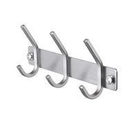 KES Coat Hooks Wall Mounted 3 Hooks, SUS304 Stainless Steel Silver Coat Rack for Wall, Heavy Duty Door Hooks Screw in for Bathroom and Kitchen, Brushed Finish AH203H3-2
