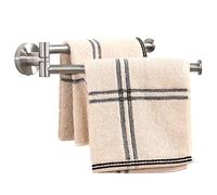 KES Kitchen Swivel Towel Rail 9-Inch Wall Mounted, Swing Out Towel Rack with 2-Arm SUS 304 Stainless Steel Brushed Finish, A2106S23-2