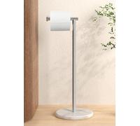 KES Marble Toilet Roll Holder Free Standing, Toilet Paper Holder with Natural Marble Base, Bathroom Toilet Roll Stand 18/8 Stainless Steel Brushed Finish, BPH284S1-2