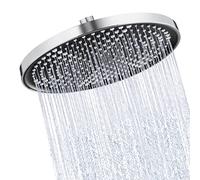 KES Shower Head 10 Inch Fixed Shower Head, Large Rainfall Shower Head Replacement with Swivel Ball Joint Round Chrome, J314S10-CH