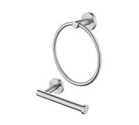 KES Toilet Roll Holder and Towel Ring Set, Bathroom Hardware Set Bathroom Accessory Kit 2 Pieces SUS304 Stainless Steel Wall Mounted Brushed Finish, LA202-23
