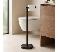 KES Toilet Roll Holder Free Standing 66cm (Taller Version), Black Toilet Paper Holder with Weighted Base for Bathroom, Modern Rustproof, BPH283S66-BK