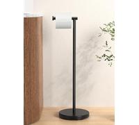 KES Toilet Roll Holder Free Standing 66cm (Taller Version), Black Toilet Paper Holder with Weighted Base for Bathroom, Modern Rustproof SUS304 Stainless Steel, BPH283S66-BK