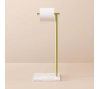 KES Toilet Roll Holder Free Standing Bathroom Tissue Paper Holder with Marble Base Freestanding Heavy Duty SUS304 Stainless Steel Brushed Gold, BPH285S1-BZ
