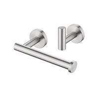 KES Towel and Toilet Roll Holder Set Bathroom Accessory Set 2 Piece Toilet Roll Holder and Coat Hook SUS 304 Stainless Steel Wall Mounted Brushed Finish, LA202DG-21