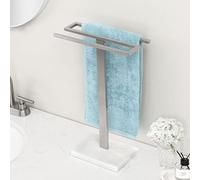 KES Towel Holder Free Standing with Marble Base, Countertop Towel Rack S-Style Bathroom Towel Stand SUS304 Stainless Steel Brushed Finish, BTH223-2