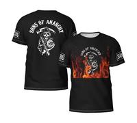 KESATUOT Mens Anarchy TV Series Sons All Over Print Shirts Colorful Tshirts Crewneck Short Sleeve Graphic Tees for Man Multicoloured 3XL