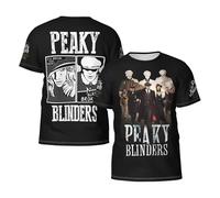 KESATUOT Mens Blinders-Movie Series Peaky All Over Print Shirts Colorful Tshirts Crewneck Short Sleeve Graphic Tees for Man Multicoloured 3XL