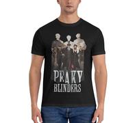 KESATUOT Men's Blinders-Movie Series Peaky Cotton T-Shirts Cool Graphic Shirt for Men Outdoor Crew Neck Short Sleeve Top Black 3XL