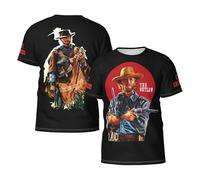 KESATUOT Mens Clint Actor Eastwood All Over Print Shirts Colorful Tshirts Crewneck Short Sleeve Graphic Tees for Man Multicoloured M