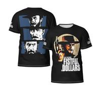 KESATUOT Mens Eastwood Actor Clint All Over Print Shirts Colorful Tshirts Crewneck Short Sleeve Graphic Tees for Man Multicoloured M