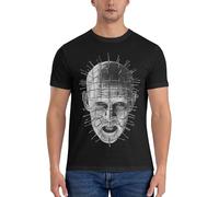KESATUOT Men's Film Pinhead Cotton T-Shirts Cool Graphic Shirt for Men Outdoor Crew Neck Short Sleeve Top Black 3XL