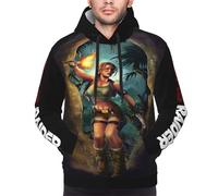 KESATUOT Men's Raider Movie Tomb Hoodies Pullover Sweatshirts With Pockets Fashion Long Sleeve Hoodies and Sweatshirts for Men Multicolor L