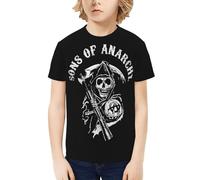 KESATUOT Unisex Anarchy TV Series Sons Teenager T-Shirt Graphic Shirts for Boys Girls Teens Youth Short Sleeve Tees Multicoloured L