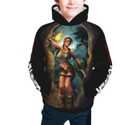 KESATUOT Unisex Youth Raider Movie Tomb Graphic Print Hoodies Pullover Sweatshirt Long Sleeve Crewneck Tops with Pocket for Teenagers Multicolor L
