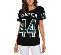 KESATUOT Womens acing Driver Hamilton 44 Merch All Over Print Shirts Colorful Graphic Tshirts Crewneck Short Sleeve Tee for Woman Multicoloured M