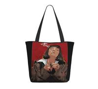 KESATUOT Women's Fictions Movie Pulp Tote Bag Colorful Shoulder Bags Handbags with Zipper for Shopping Travel Work